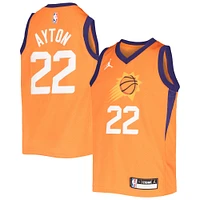 Maillot Jordan Brand Deandre Ayton Orange Phoenix Suns 2020/21 Swingman pour jeune - Édition Statement