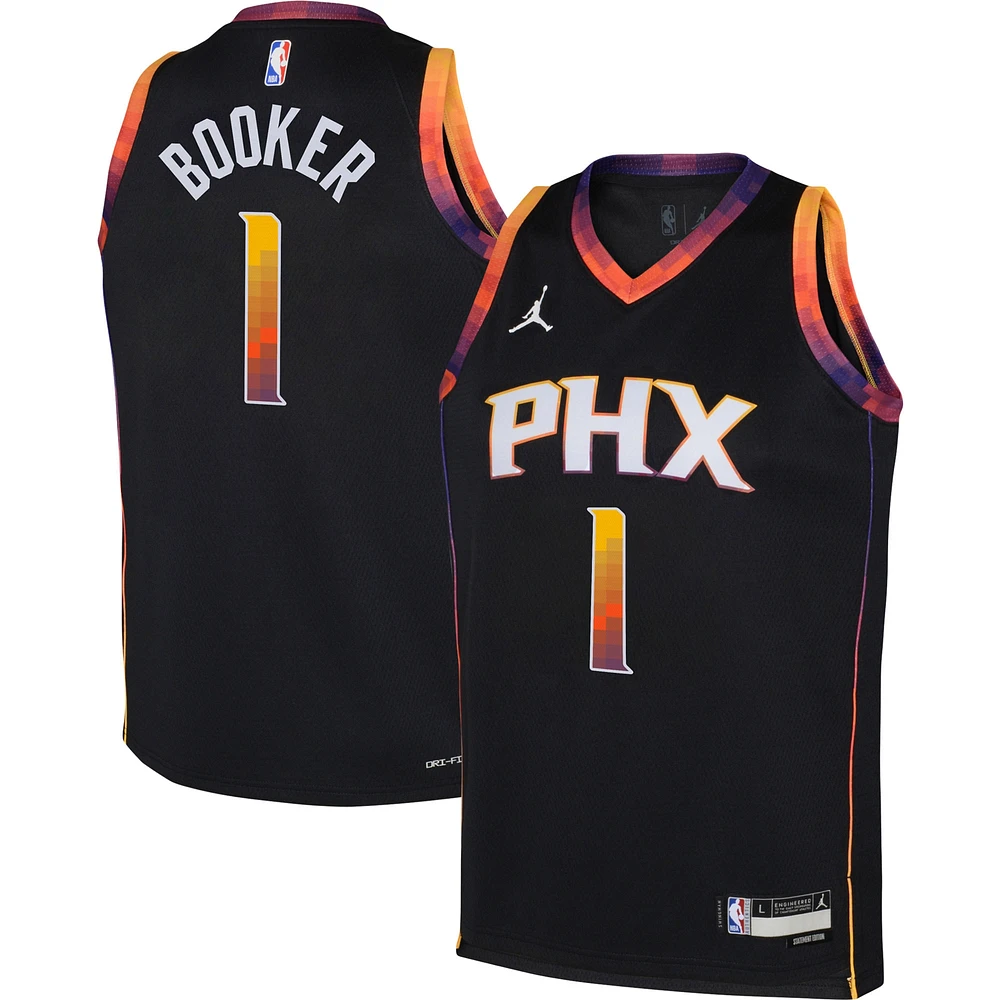 Youth Jordan Brand Devin Booker Black Phoenix Suns Swingman Jersey - Statement Edition