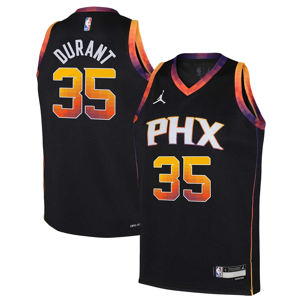 Youth Jordan Brand Kevin Durant Black Phoenix Suns 2022/23 Swingman Jersey - Statement Edition