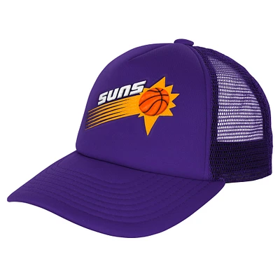 Youth Mitchell & Ness Purple Phoenix Suns Core Evergreen Trucker Adjustable Hat