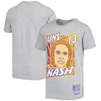 T-shirt pour jeune Mitchell & Ness Steve Nash Gris Phoenix Suns Hardwood Classics King of the Court Player