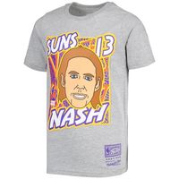 Youth Mitchell & Ness Steve Nash Gray Phoenix Suns Hardwood Classics King of the Court Player T-Shirt