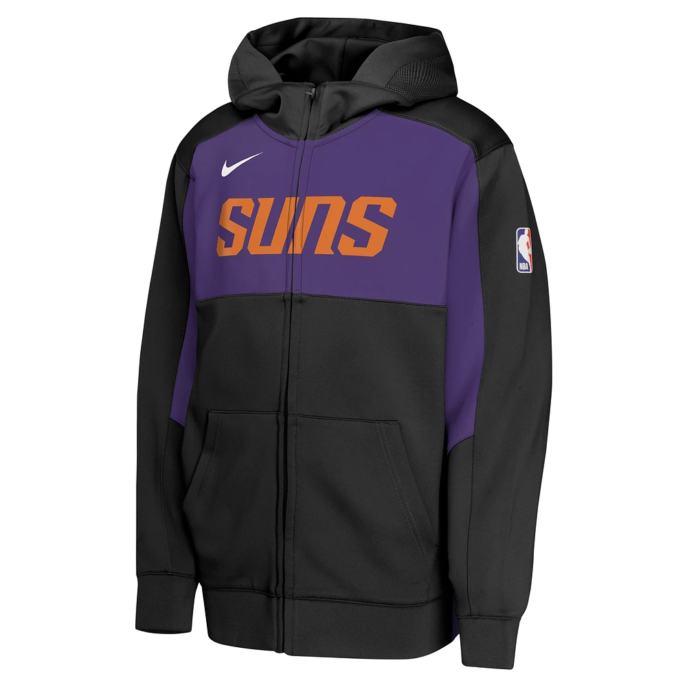 Sweat à capuche entièrement zippé Nike Phoenix Suns Authentic On-Court Showtime Performance pour jeune, noir/violet