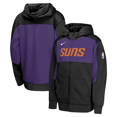 Sweat à capuche entièrement zippé Nike Phoenix Suns Authentic On-Court Showtime Performance pour jeune, noir/violet