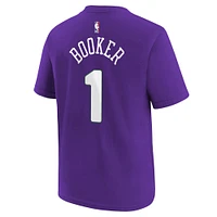 Youth Nike Devin Booker Purple Phoenix Suns 2024/25 City Edition Name & Number T-Shirt