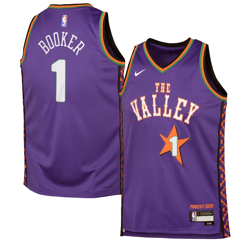 Maillot de joueur Nike Devin Booker Purple Phoenix Suns 2024/25 Swingman pour jeune - Édition City