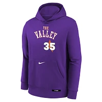 Sweat à capuche Nike pour jeunes Kevin Durant Purple Phoenix Suns 2024/25 City Edition avec nom et numéro