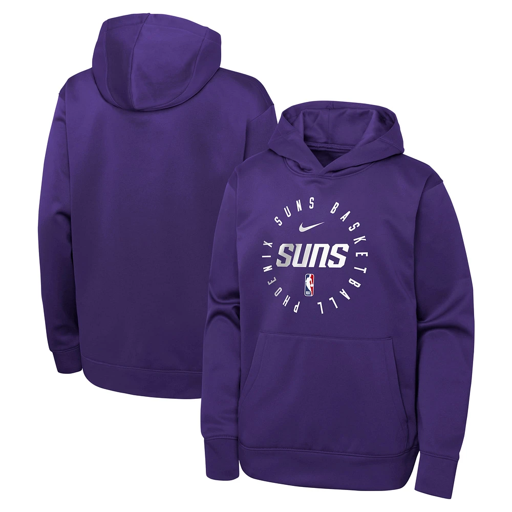 Youth Nike Purple Phoenix Suns Performance Practice Spotlight Pullover Hoodie