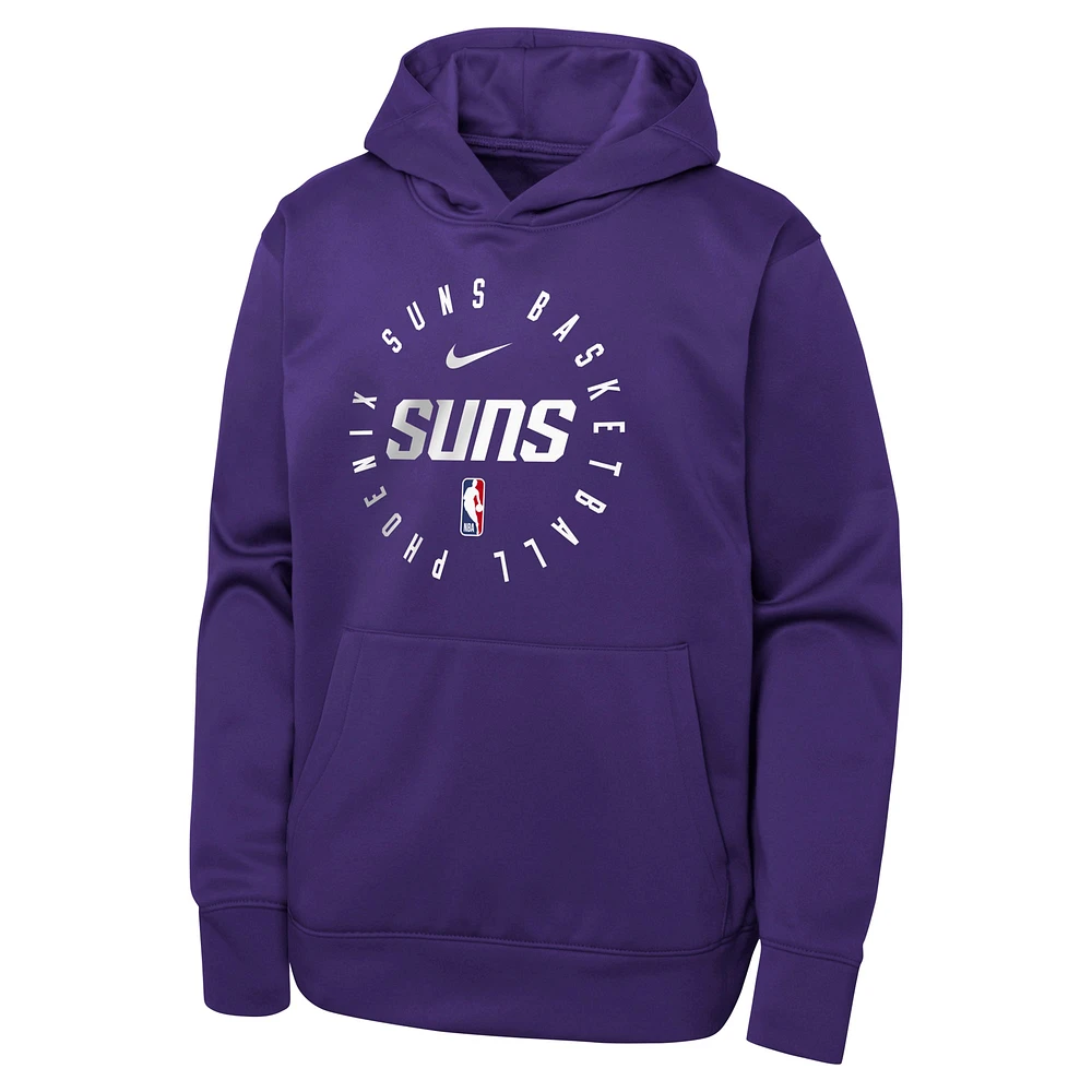 Youth Nike Purple Phoenix Suns Performance Practice Spotlight Pullover Hoodie