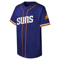 Youth Purple Phoenix Suns Stitch Full-Button Baseball  Jersey