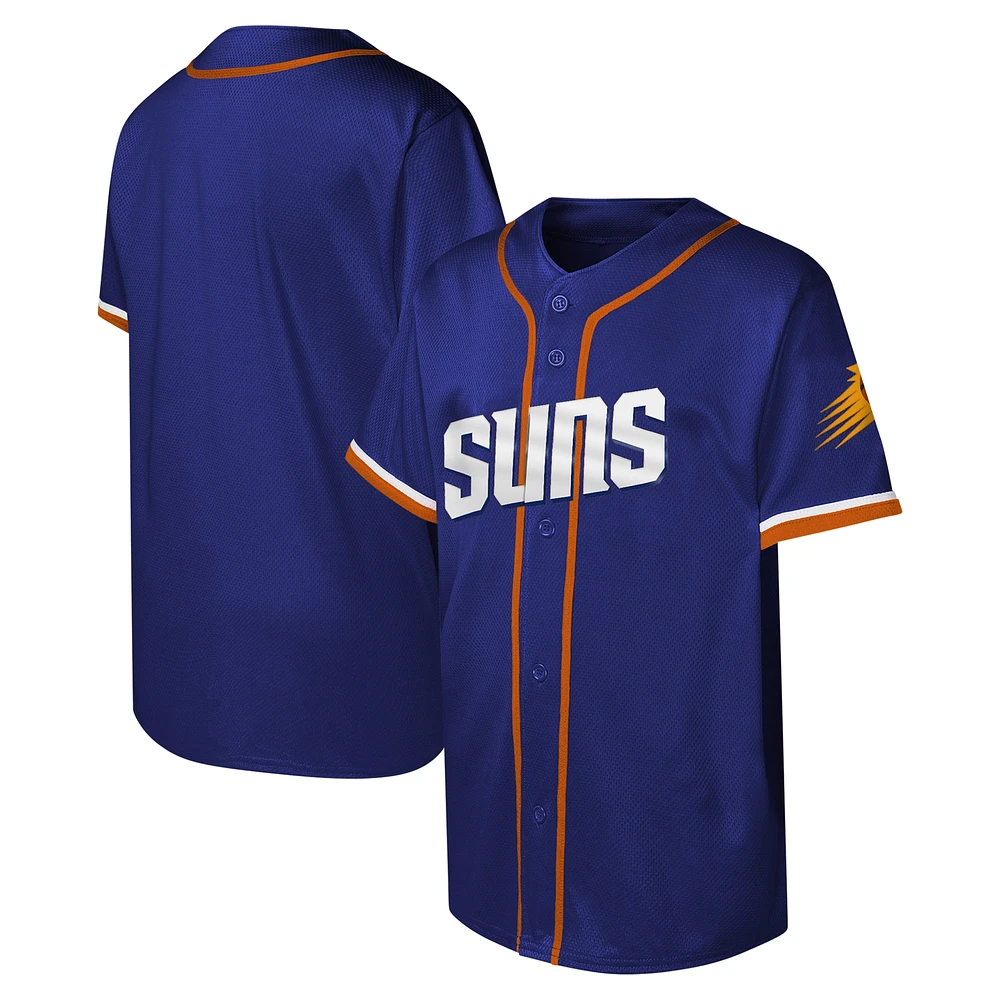 Maillot de baseball à boutons complets violet Phoenix Suns pour jeunes