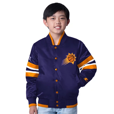 Youth Starter Purple Phoenix Suns Scout Varsity Full-Snap Jacket