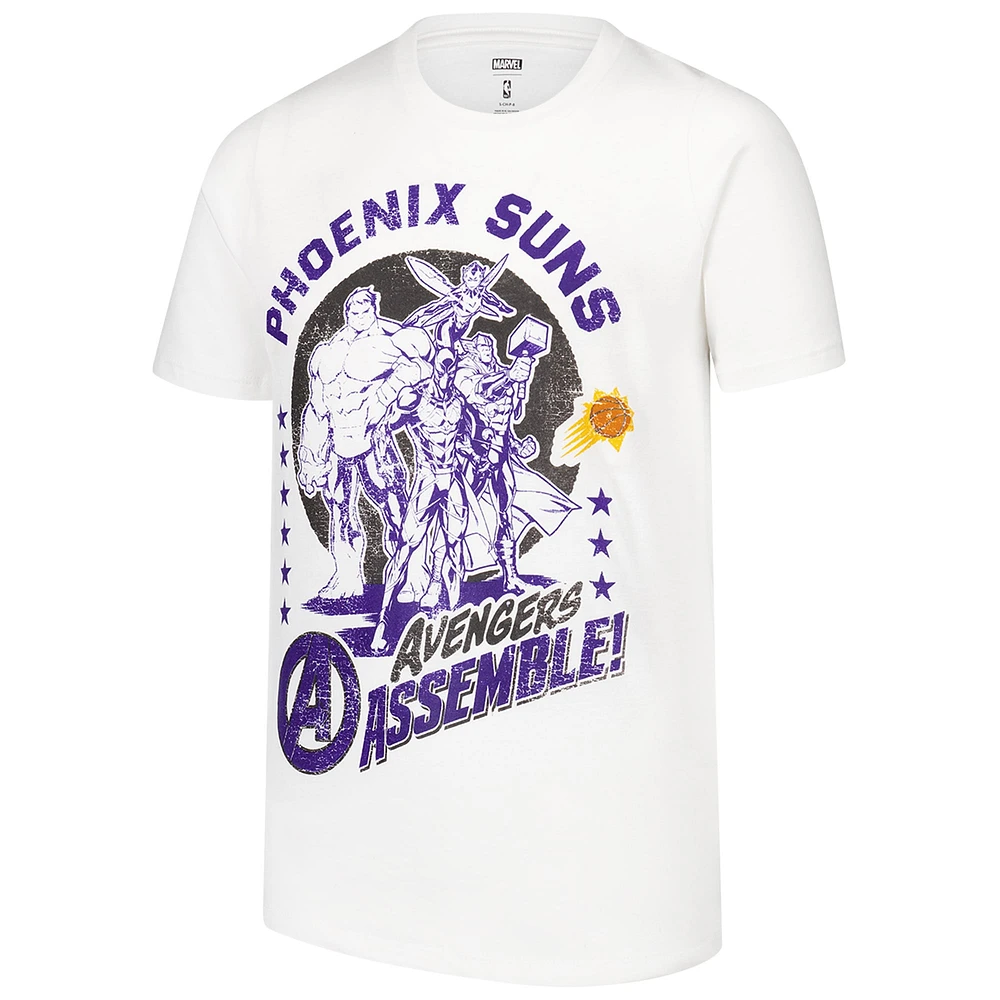 Youth White Phoenix Suns NBA x Marvel Avengers Squad T-Shirt