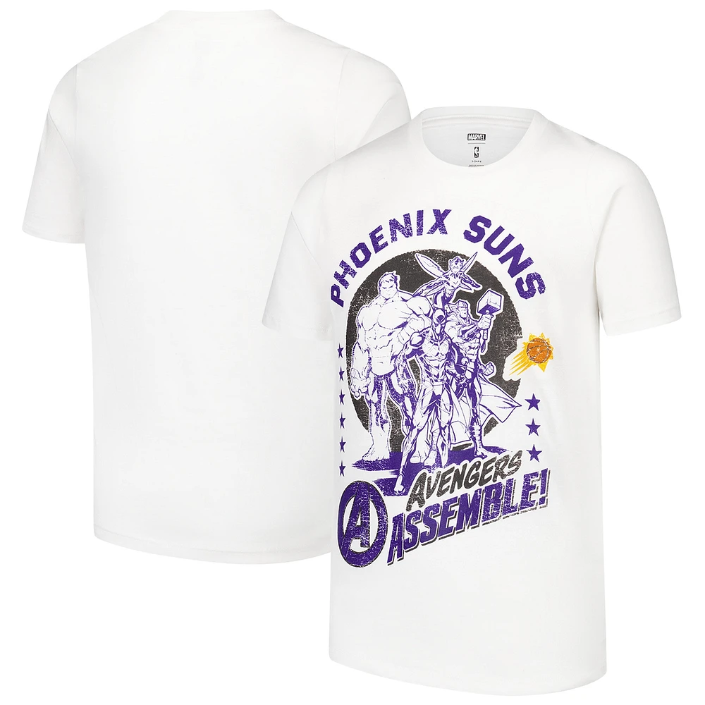 Youth White Phoenix Suns NBA x Marvel Avengers Squad T-Shirt