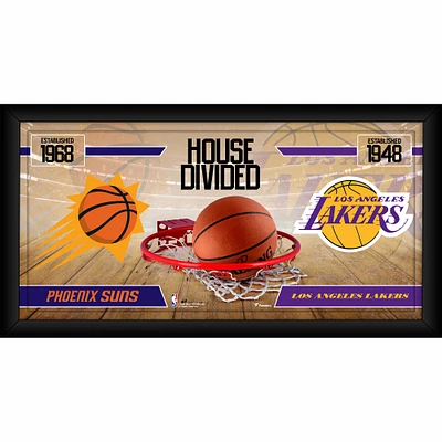 Collage encadré 10" x 20" des Phoenix Suns contre les Los Angeles Lakers