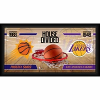 Collage encadré 10" x 20" des Phoenix Suns contre les Los Angeles Lakers