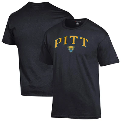 Men's Champion  Black Pitt Panthers Arched Logo T-Shirt