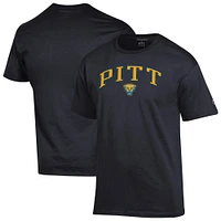 Men's Champion  Black Pitt Panthers Arched Logo T-Shirt