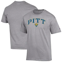 T-shirt Champion gris chiné Pitt Panthers avec logo arqué pour homme