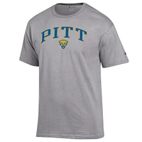 T-shirt Champion gris chiné Pitt Panthers avec logo arqué pour homme