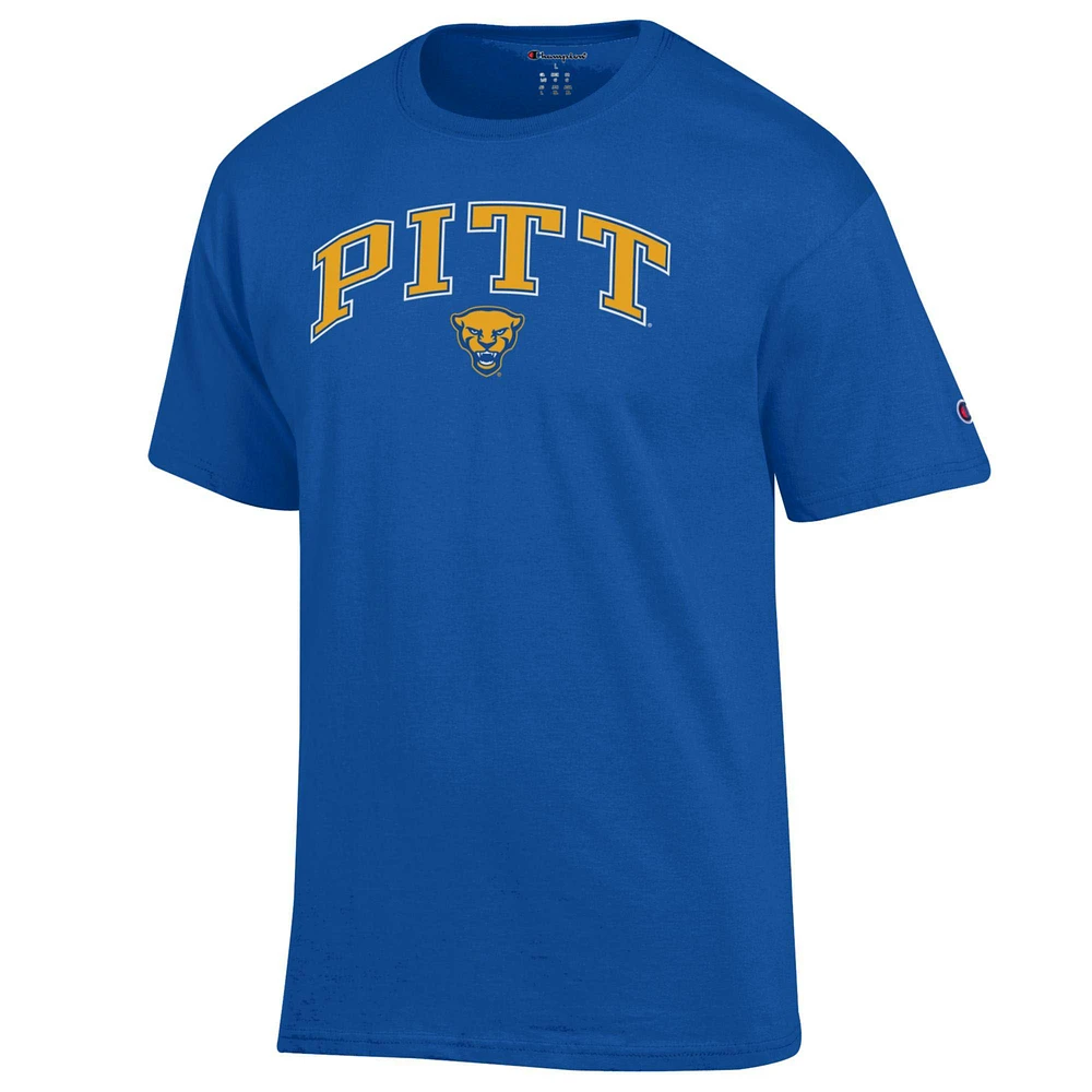 Men's Champion  Royal Pitt Panthers Arch Over Logo T-Shirt