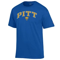 Men's Champion  Royal Pitt Panthers Arch Over Logo T-Shirt