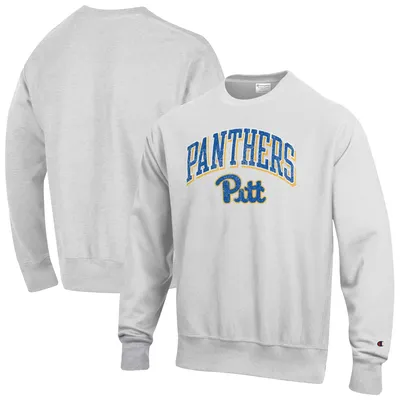 Pitt Panthers Champion Arch Over Logo Reverse Weave Pullover Sweatshirt - Gray