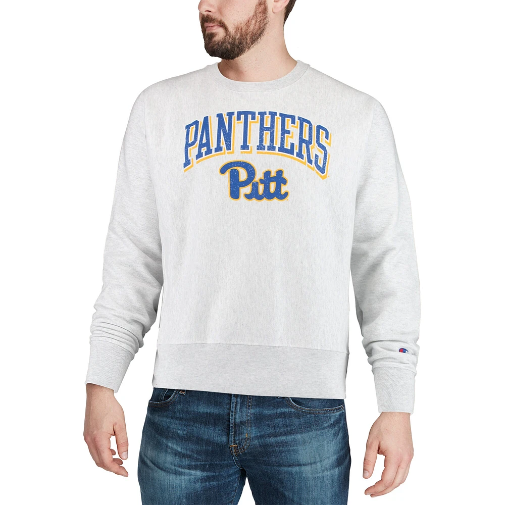 Sweat-shirt Champion Pitt Panthers Arch Over Logo Reverse Weave pour homme, gris