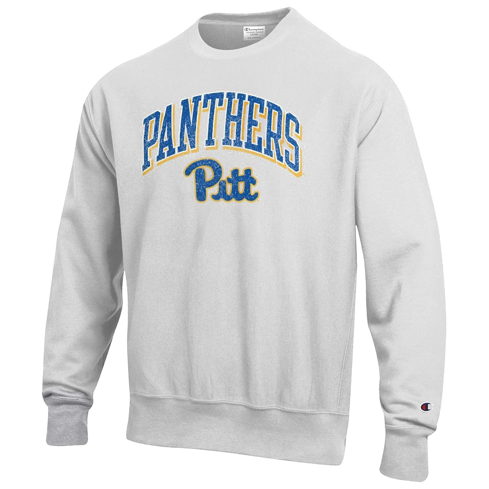 Sweat-shirt Champion Pitt Panthers Arch Over Logo Reverse Weave pour homme, gris