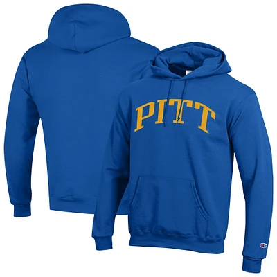 Men's Champion  Royal Pitt Panthers Basic Arch Fleece Pullover Hoodie