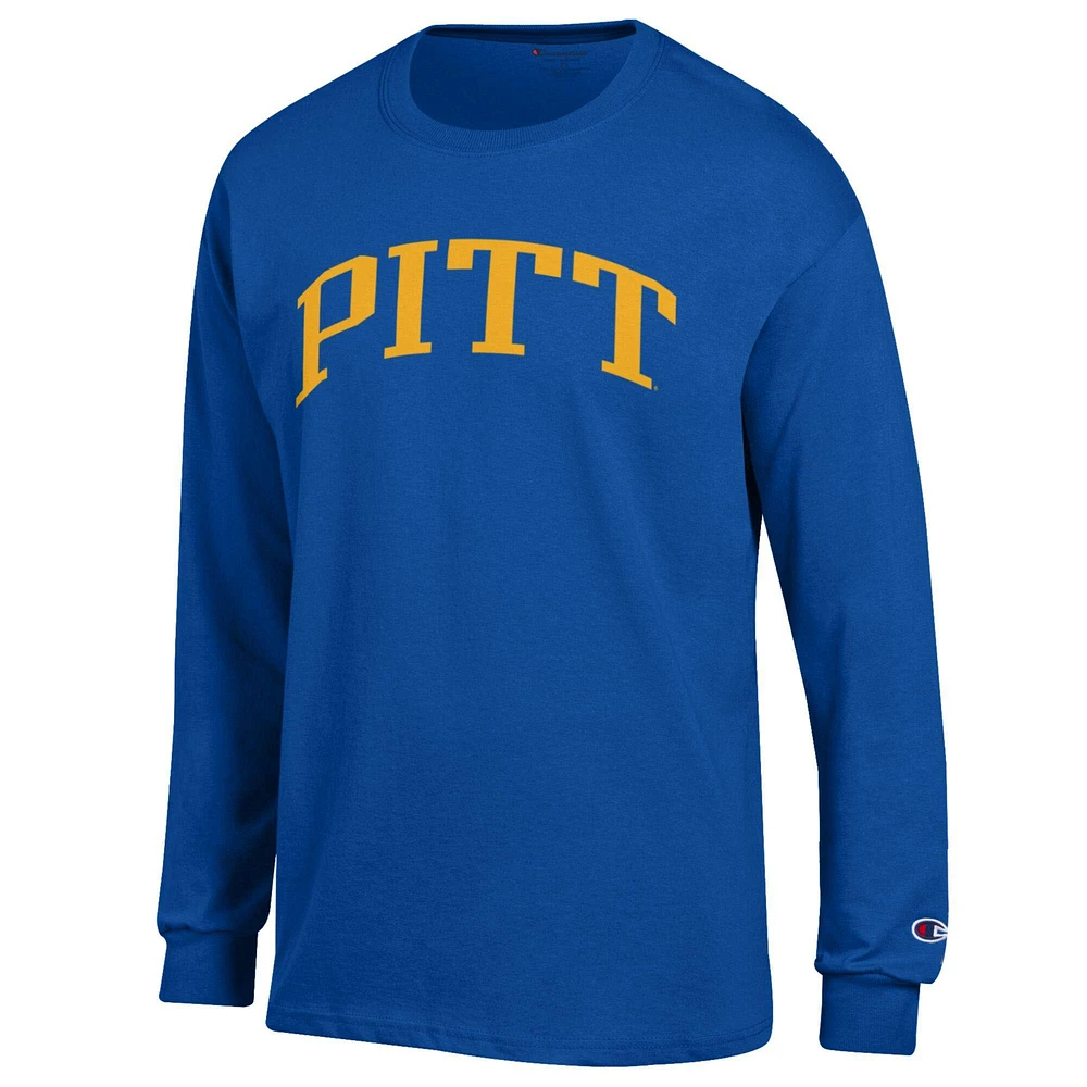 T-shirt à manches longues Champion Royal Pitt Panthers Basic Arch pour homme