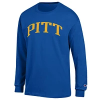 T-shirt à manches longues Champion Royal Pitt Panthers Basic Arch pour homme