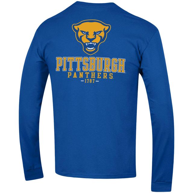 T-shirt à manches longues Champion Royal Pitt Panthers Team Stack pour hommes