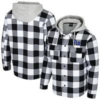 Men's Colosseum Black/White Pitt Panthers Buffalo Plaid Full-Zip Jacket