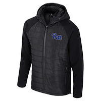 Veste à capuche entièrement zippée pour homme Colosseum Black Pitt Panthers Block The Sun