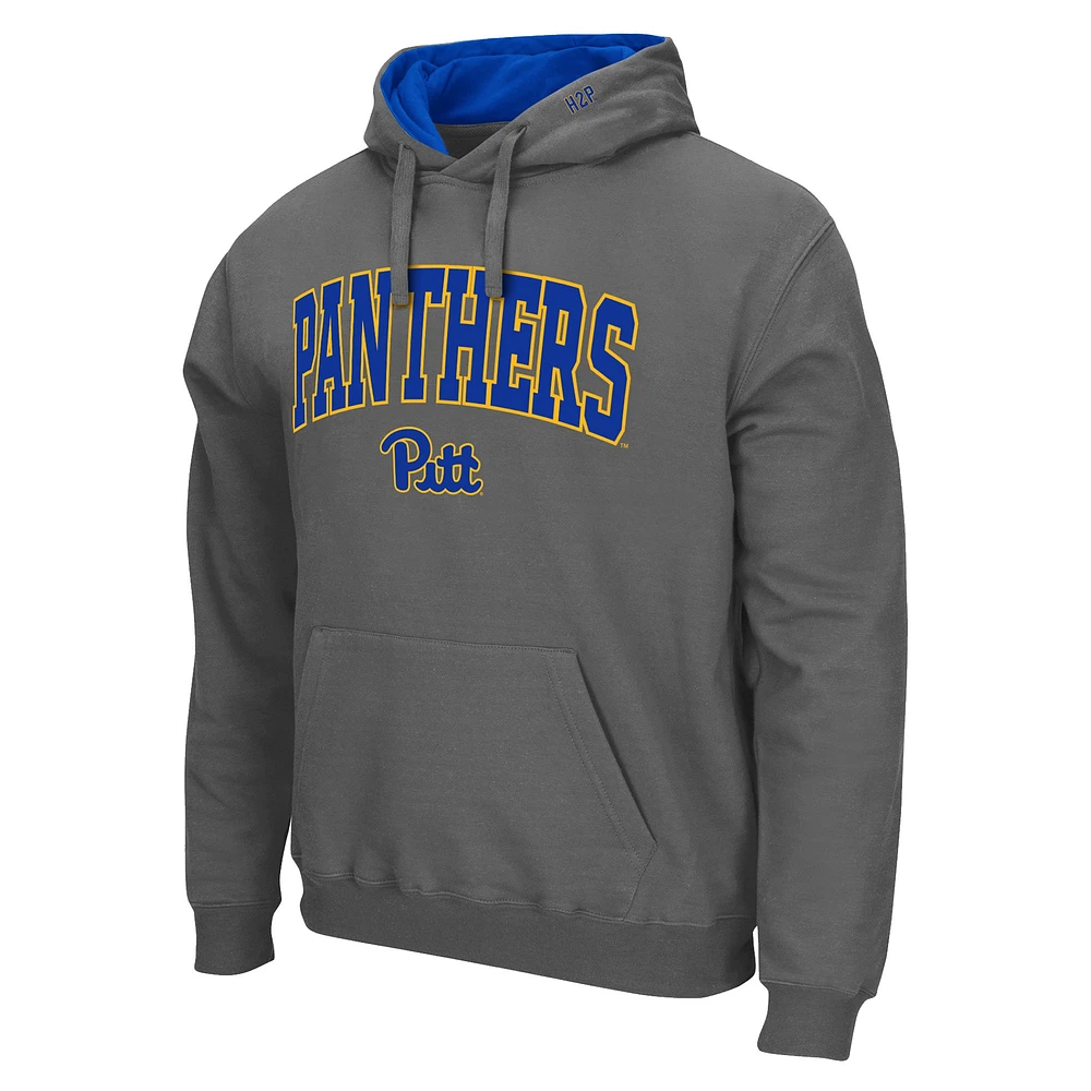 Men's Colosseum Charcoal Pitt Panthers Arch & Logo 3.0 Pullover Hoodie