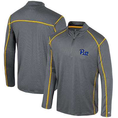 Men's Colosseum Charcoal Pitt Panthers Cameron Quarter-Zip Windshirt