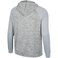 Men's Colosseum Gray Pitt Panthers Cybernetic Raglan Quarter-Zip Hooded Top