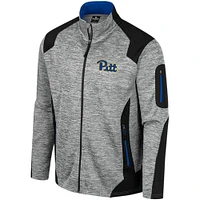 Men's Colosseum Gray Pitt Panthers Silberman Color Block Full-Zip Jacket