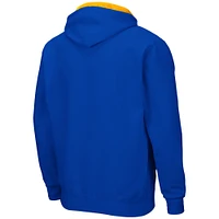 Men's Colosseum Royal Pitt Panthers Arch & Logo 3.0 Full-Zip Hoodie