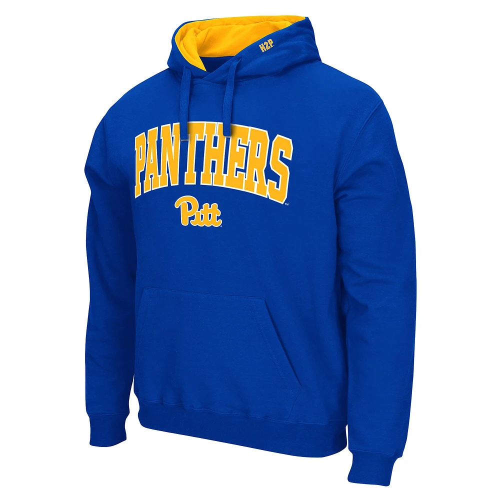 Men's Colosseum Royal Pitt Panthers Arch & Logo 3.0 Pullover Hoodie