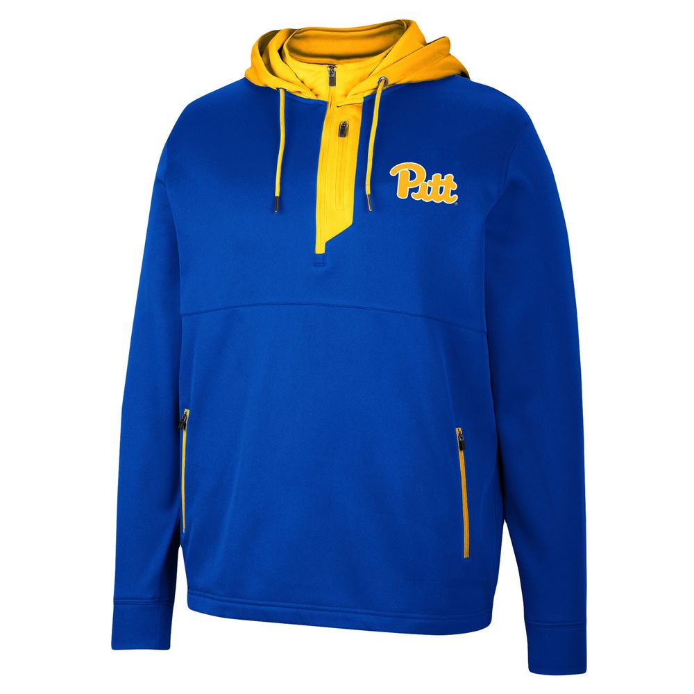 Men's Colosseum Royal Pitt Panthers Luge 3.0 Quarter-Zip Hoodie