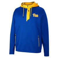 Men's Colosseum Royal Pitt Panthers Luge 3.0 Quarter-Zip Hoodie