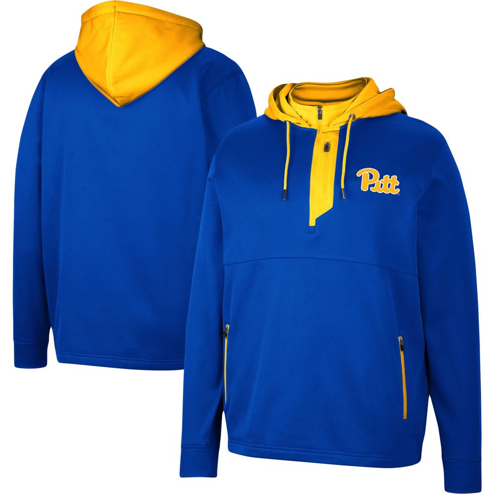 Men's Colosseum Royal Pitt Panthers Luge 3.0 Quarter-Zip Hoodie