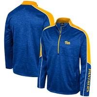 Men's Colosseum Royal Pitt Panthers Marled Half-Zip Jacket