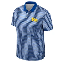 Men's Colosseum Royal Pitt Panthers Striped Polo