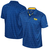 Men's Colosseum Royal Pitt Panthers Sublimated Golf Polo