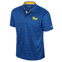 Men's Colosseum Royal Pitt Panthers Sublimated Golf Polo