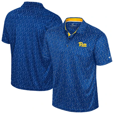 Men's Colosseum Royal Pitt Panthers Sublimated Golf Polo