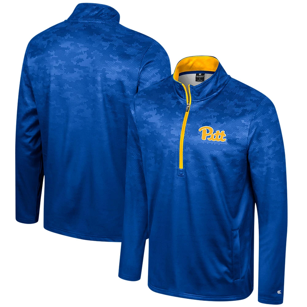 Men's Colosseum  Royal Pitt Panthers The Machine Half-Zip Jacket